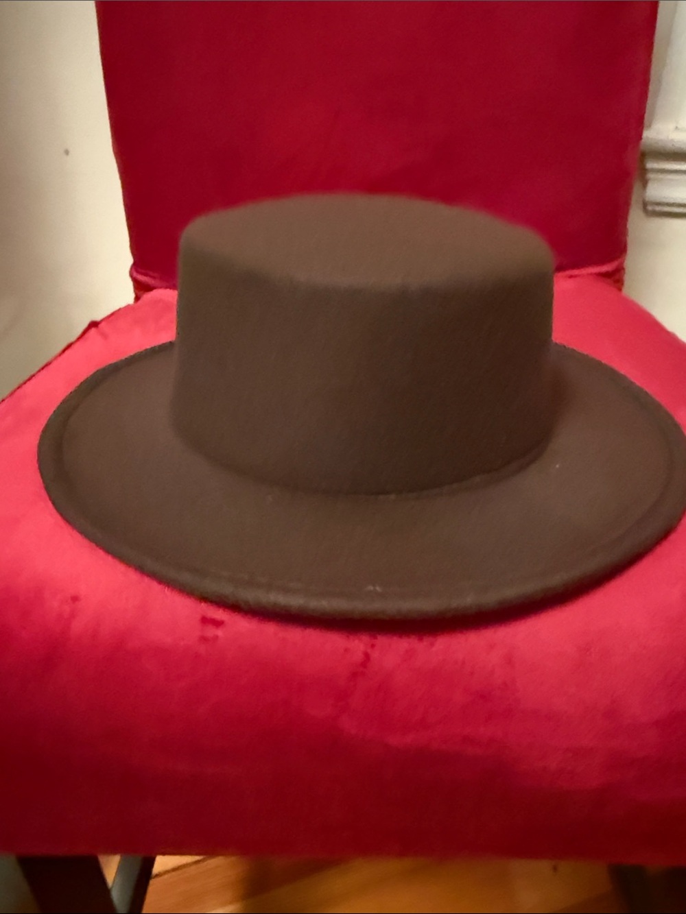 Brown Women's Wide-Brim Wool Hat